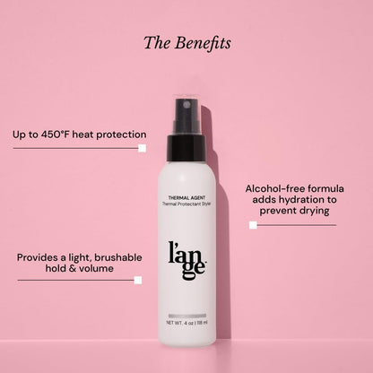 L'ANGE HAIR Thermal Agent Heat Protectant Spray – 450°F Heat Protection, Frizz Control & Shine, 4 fl oz
