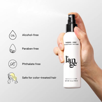 L'ANGE HAIR Thermal Agent Heat Protectant Spray – 450°F Heat Protection, Frizz Control & Shine, 4 fl oz