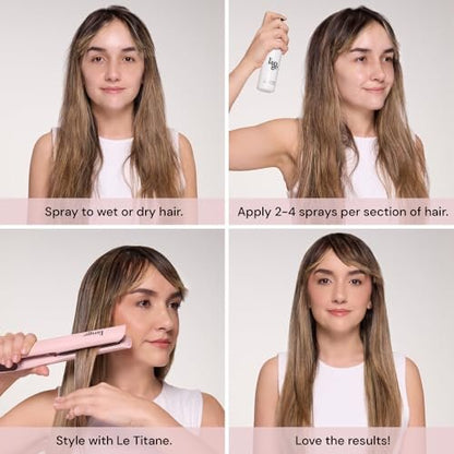 L'ANGE HAIR Thermal Agent Heat Protectant Spray – 450°F Heat Protection, Frizz Control & Shine, 4 fl oz