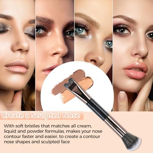 2-Piece Nose Contour Brush Set – 2-in-1 U-Shaped & Fluffy Angled Brush for Sculpting & Defining - görsel 14