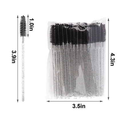 Exacoo 500pcs Disposable Eyebrow Brush & Lash Spoolies for Eyelash Extensions - Multicolor Plastic Mascara Wands