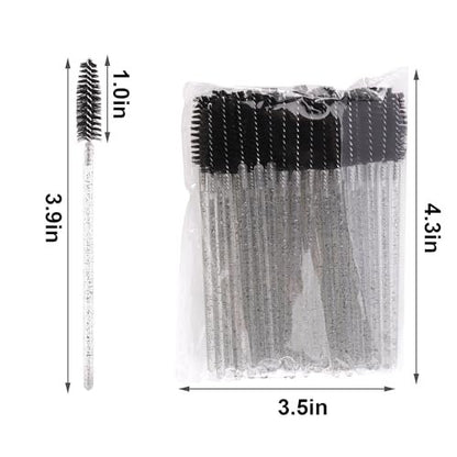 Exacoo 500pcs Disposable Eyebrow Brush & Lash Spoolies for Eyelash Extensions - Multicolor Plastic Mascara Wands