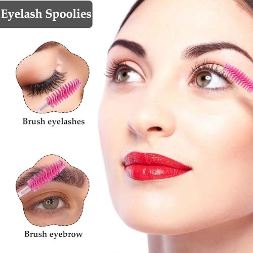 Exacoo 500pcs Disposable Eyebrow Brush & Lash Spoolies for Eyelash Extensions - Multicolor Plastic Mascara Wands - görsel 5