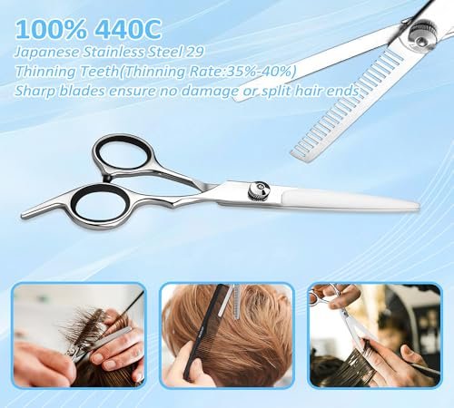 Xolaawa Hair Cutting Scissors & Thinning Shears Kit – Premium Stainless Steel Salon Scissors for Professional Hairdressing & Home Use - görsel 10
