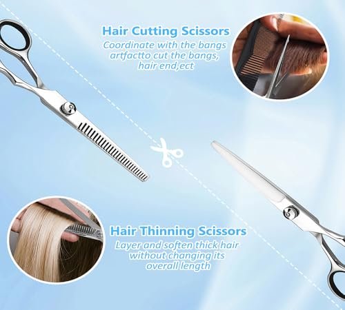 Xolaawa Hair Cutting Scissors & Thinning Shears Kit – Premium Stainless Steel Salon Scissors for Professional Hairdressing & Home Use - görsel 4