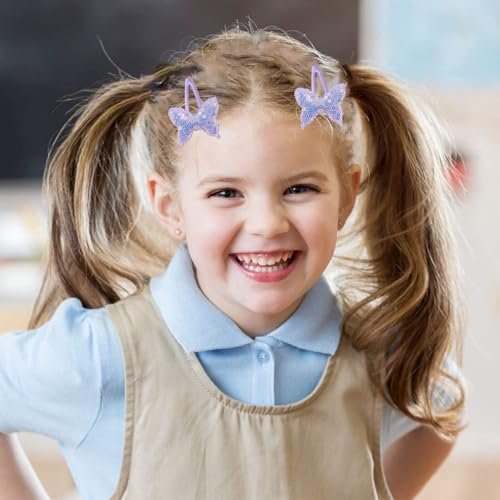 12 Pairs Glitter Hair Clips for Girls - Cute Toddler Hair Accessories Multicolor Shaped Clips - görsel 10