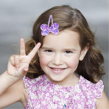 12 Pairs Glitter Hair Clips for Girls - Cute Toddler Hair Accessories Multicolor Shaped Clips