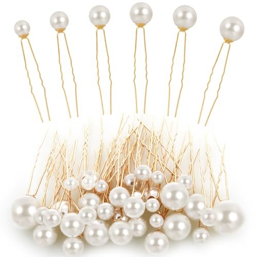 36-Piece Pearl Bobby Pins Set - Gold Tone Imitation Pearl Hair Pins for Wedding, Bridal, and Everyday Styles - görsel 2