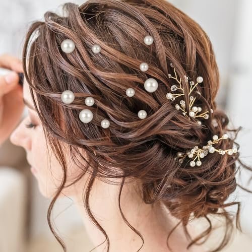36-Piece Pearl Bobby Pins Set - Gold Tone Imitation Pearl Hair Pins for Wedding, Bridal, and Everyday Styles - görsel 10