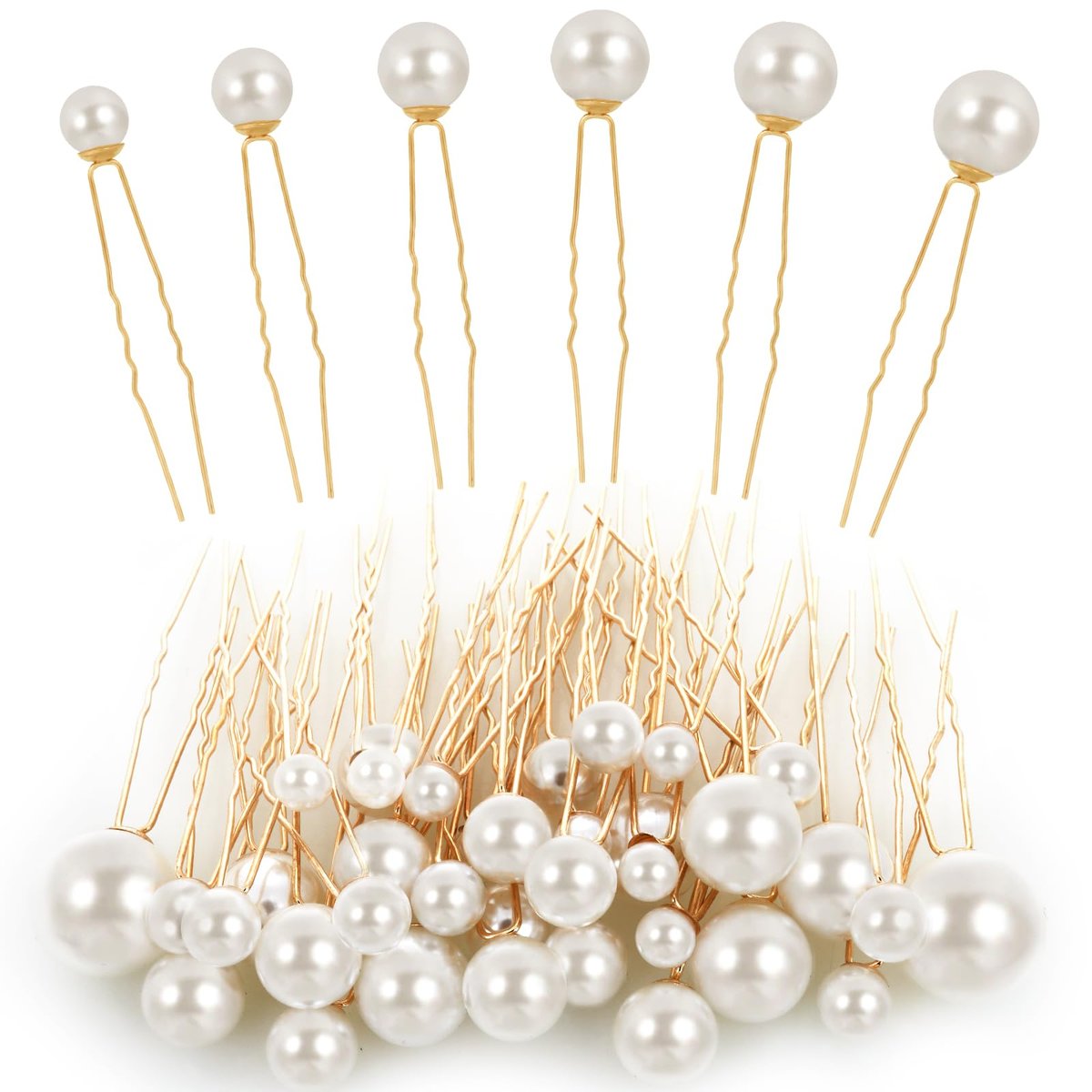 36-Piece Pearl Bobby Pins Set - Gold Tone Imitation Pearl Hair Pins for Wedding, Bridal, and Everyday Styles - görsel 1