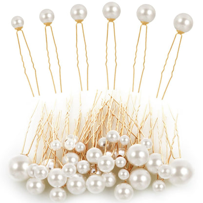 36-Piece Pearl Bobby Pins Set - Gold Tone Imitation Pearl Hair Pins for Wedding, Bridal, and Everyday Styles