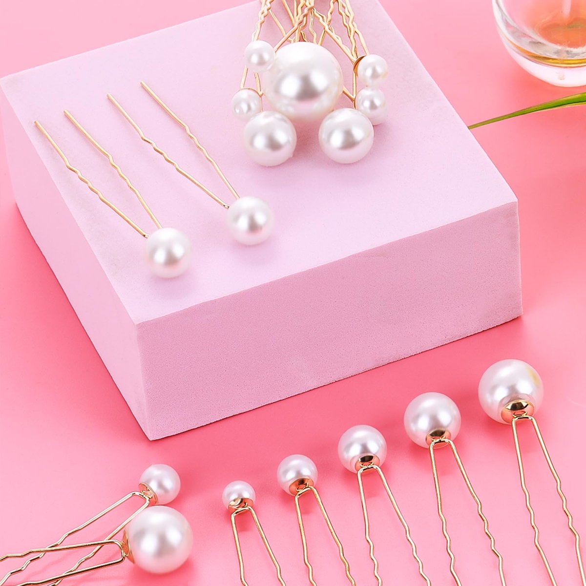 36-Piece Pearl Bobby Pins Set - Gold Tone Imitation Pearl Hair Pins for Wedding, Bridal, and Everyday Styles - görsel 5