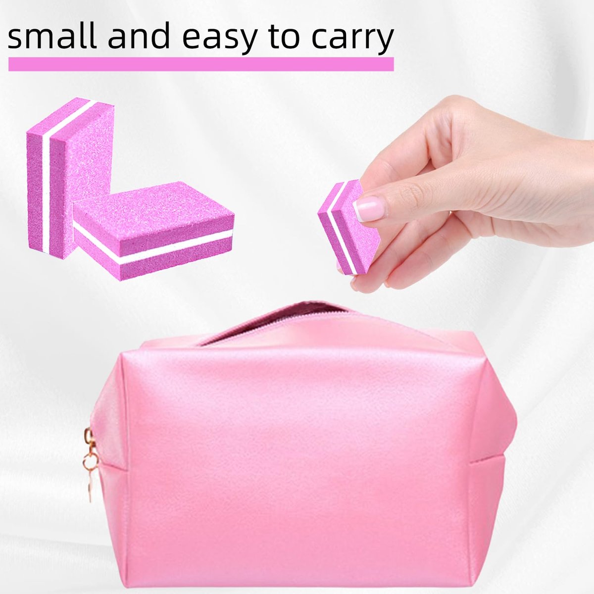 50-Pack Pink Sponge Nail Buffers 100/180 Grit | Mini Nail Files for Acrylic & Natural Nails | Double-Sided Buffing Blocks for Manicure & Pedicure - görsel 9