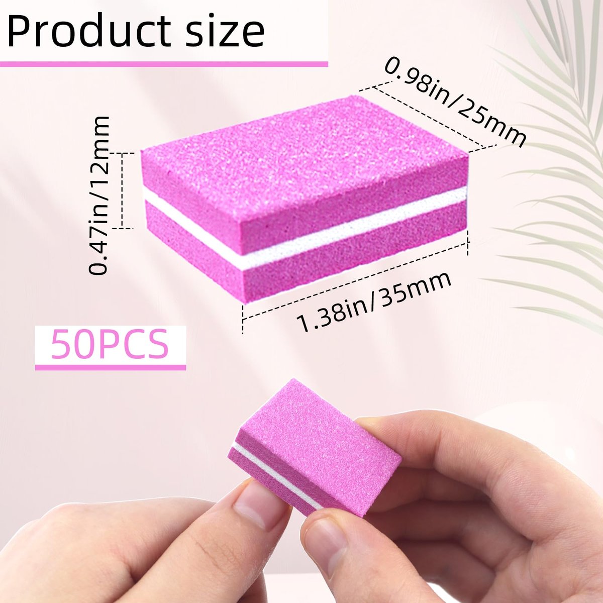 50-Pack Pink Sponge Nail Buffers 100/180 Grit | Mini Nail Files for Acrylic & Natural Nails | Double-Sided Buffing Blocks for Manicure & Pedicure - görsel 7
