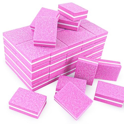 50-Pack Pink Sponge Nail Buffers 100/180 Grit | Mini Nail Files for Acrylic & Natural Nails | Double-Sided Buffing Blocks for Manicure & Pedicure - görsel 2