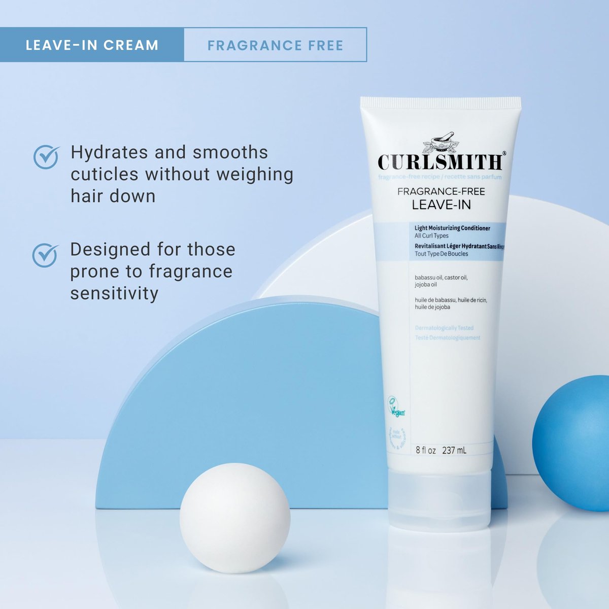 CURLSMITH Fragrance-Free Leave In Conditioner – Hydrating Deep Conditioner for Soft, Defined Curls (8 oz) - görsel 12