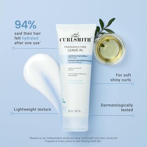 CURLSMITH Fragrance-Free Leave In Conditioner – Hydrating Deep Conditioner for Soft, Defined Curls (8 oz) - görsel 3