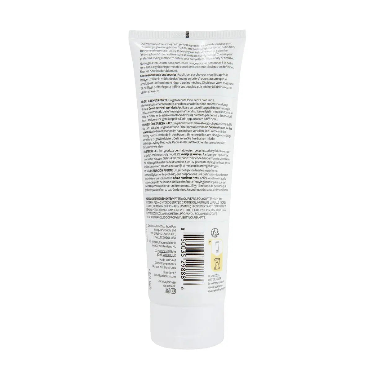CURLSMITH Fragrance-Free Strong Hold Styling Gel - Long-Lasting Frizz Control for Defined Curls (8 oz) Avelisse