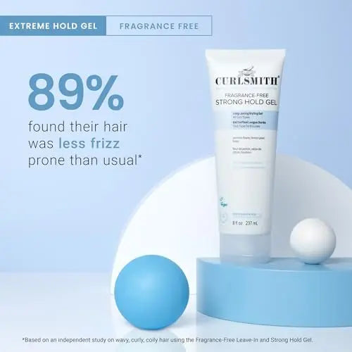 CURLSMITH Fragrance-Free Strong Hold Styling Gel - Long-Lasting Frizz Control for Defined Curls (8 oz) Avelisse