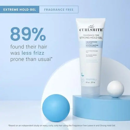 CURLSMITH Fragrance-Free Strong Hold Styling Gel - Long-Lasting Frizz Control for Defined Curls (8 oz) Avelisse
