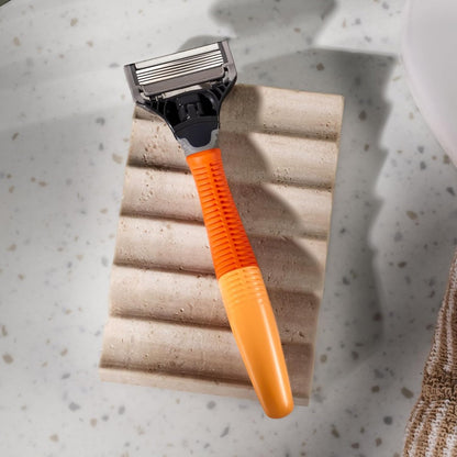 Harry's Original Shaving Kit for Men - Razor Handle, 15 Blade Refills, Travel Cover - German Engineered - Orange Avelisse