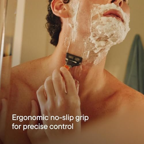 Harry's Original Shaving Kit for Men - Razor Handle, 15 Blade Refills, Travel Cover - German Engineered - Orange Avelisse