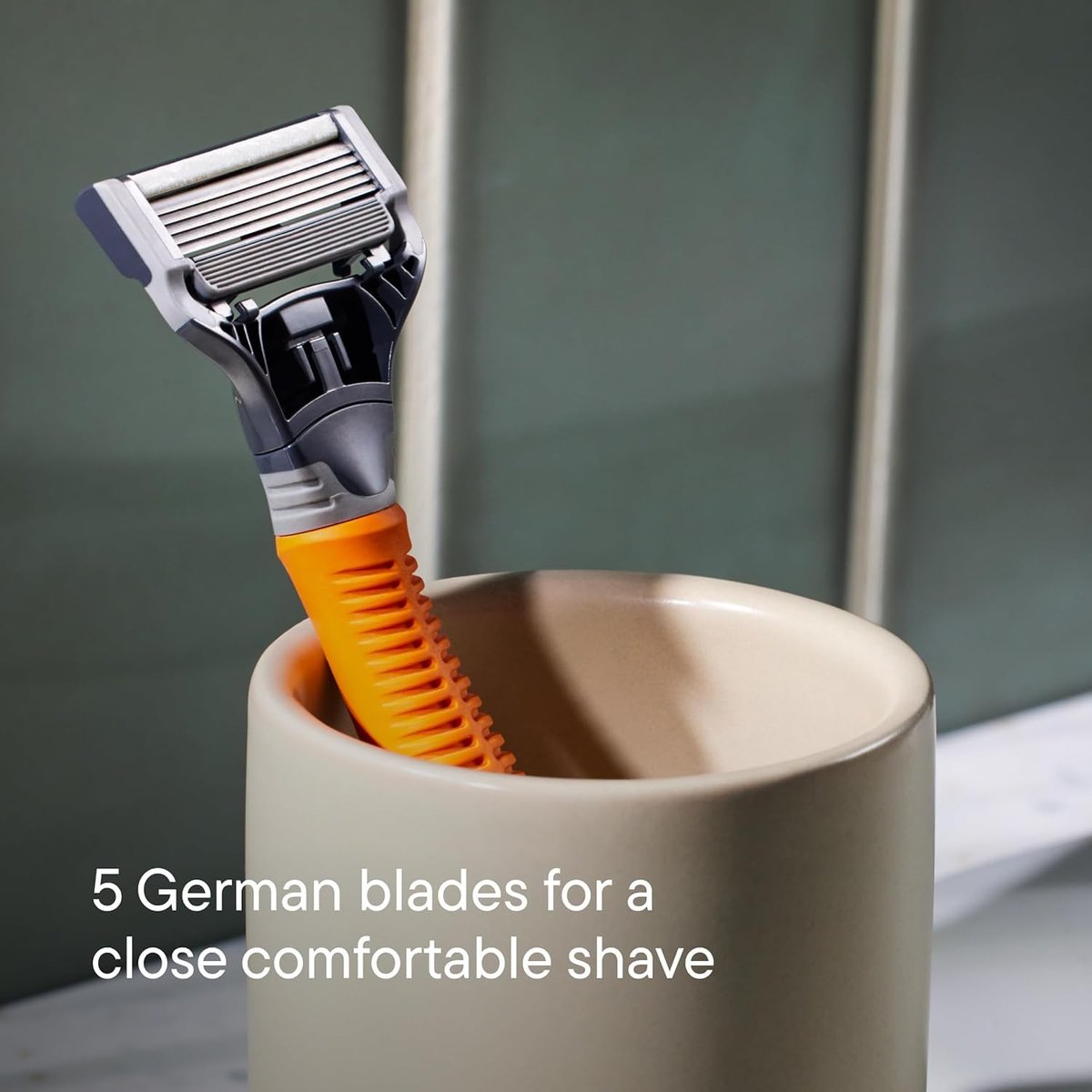 Harry's Original Shaving Kit for Men - Razor Handle, 15 Blade Refills, Travel Cover - German Engineered - Orange Avelisse