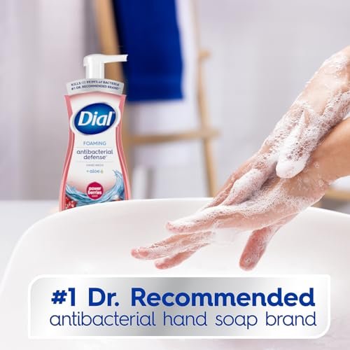 Dial Antibacterial Defense Foaming Hand Soap, Power Berries Scent, 10 Fl. Oz. (Pack of 8) - görsel 14
