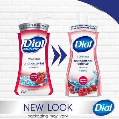 Dial Antibacterial Defense Foaming Hand Soap, Power Berries Scent, 10 Fl. Oz. (Pack of 8)