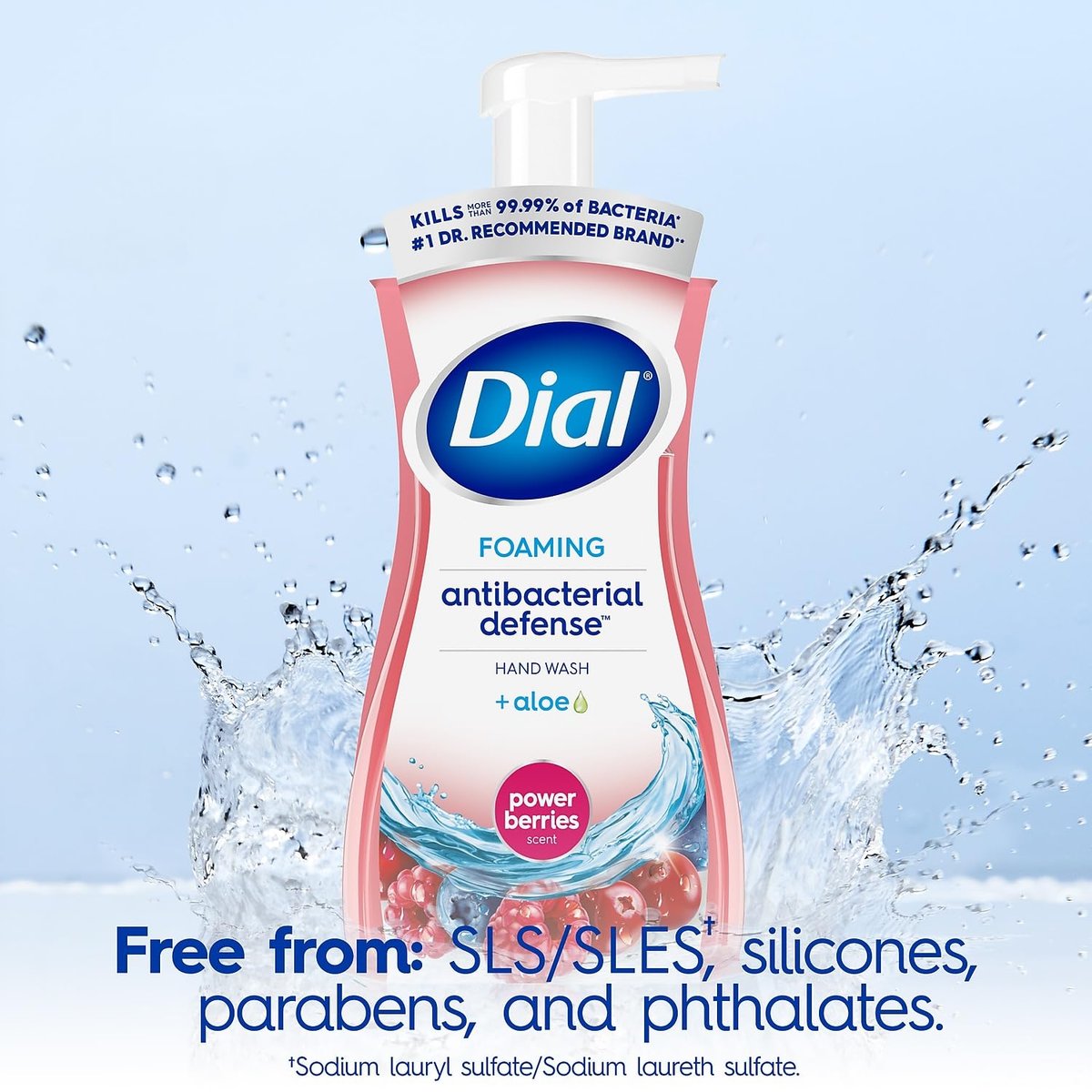 Dial Antibacterial Defense Foaming Hand Soap, Power Berries Scent, 10 Fl. Oz. (Pack of 8) - görsel 9