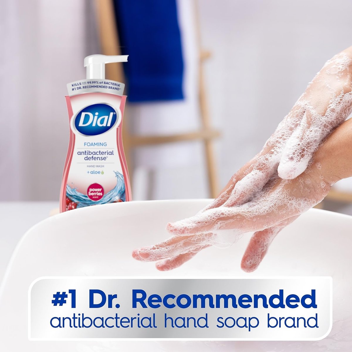 Dial Antibacterial Defense Foaming Hand Soap, Power Berries Scent, 10 Fl. Oz. (Pack of 8) - görsel 13