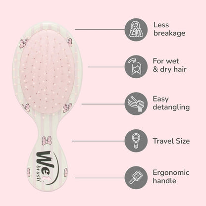 Wet Brush Hello Disney Minnie Mouse Detangling Travel Hair Brush – Mini, Pain-Free, Ultra-Soft IntelliFlex Bristles for All Hair Types (Limited Edition)