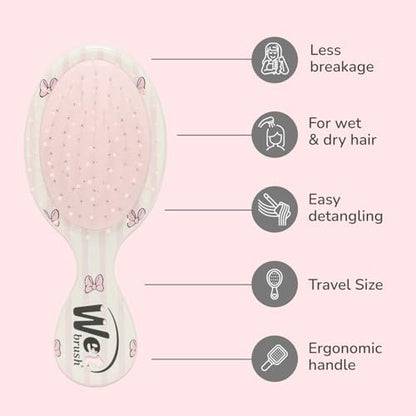 Wet Brush Hello Disney Minnie Mouse Detangling Travel Hair Brush – Mini, Pain-Free, Ultra-Soft IntelliFlex Bristles for All Hair Types (Limited Edition)