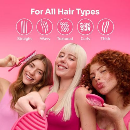 Wet Brush Hello Disney Minnie Mouse Detangling Travel Hair Brush – Mini, Pain-Free, Ultra-Soft IntelliFlex Bristles for All Hair Types (Limited Edition)