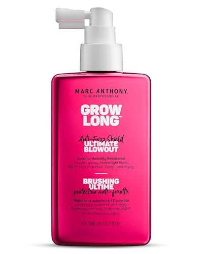 Marc Anthony Anti-Frizz Shield Ultimate Blowout Spray, Grow Long – Smooth, Shiny Hair in High Humidity – Heat Protectant – 6.7 oz