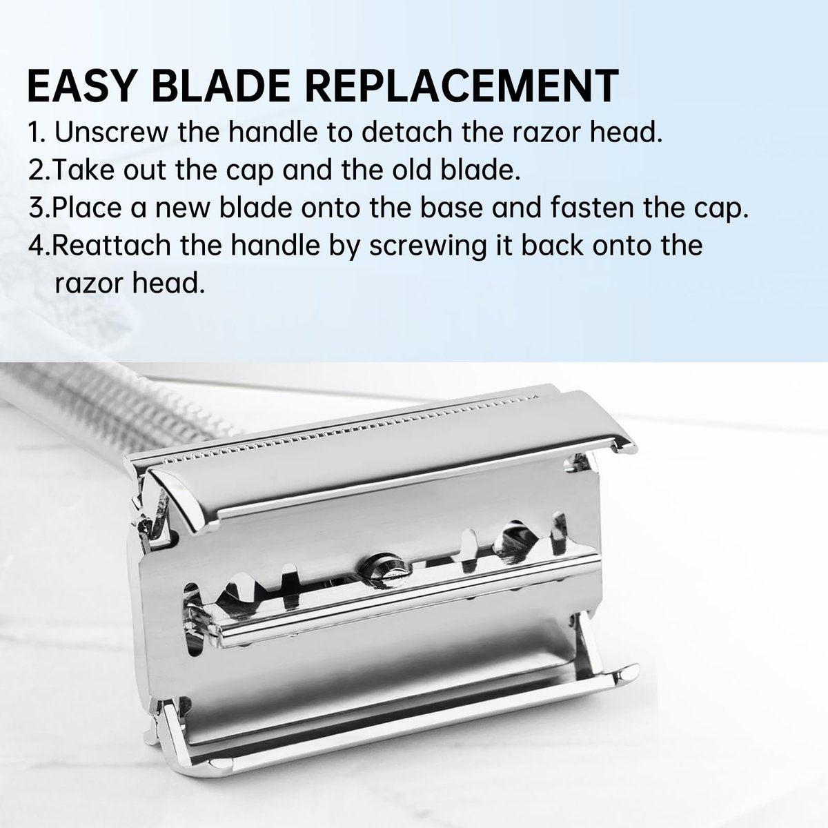 Van Der Hagen Compatible Double Edge Safety Razor Blades – 30 Pack Stainless Steel Replacement Refills for Men's Safety and Straight Razors - görsel 11