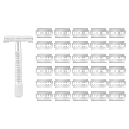 Van Der Hagen Compatible Double Edge Safety Razor Blades – 30 Pack Stainless Steel Replacement Refills for Men's Safety and Straight Razors