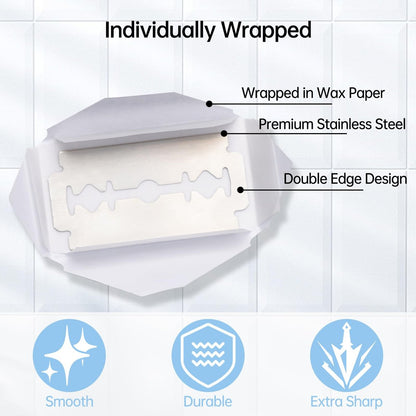 Van Der Hagen Compatible Double Edge Safety Razor Blades – 30 Pack Stainless Steel Replacement Refills for Men's Safety and Straight Razors