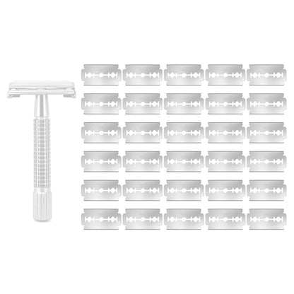 Van Der Hagen Compatible Double Edge Safety Razor Blades – 30 Pack Stainless Steel Replacement Refills for Men's Safety and Straight Razors