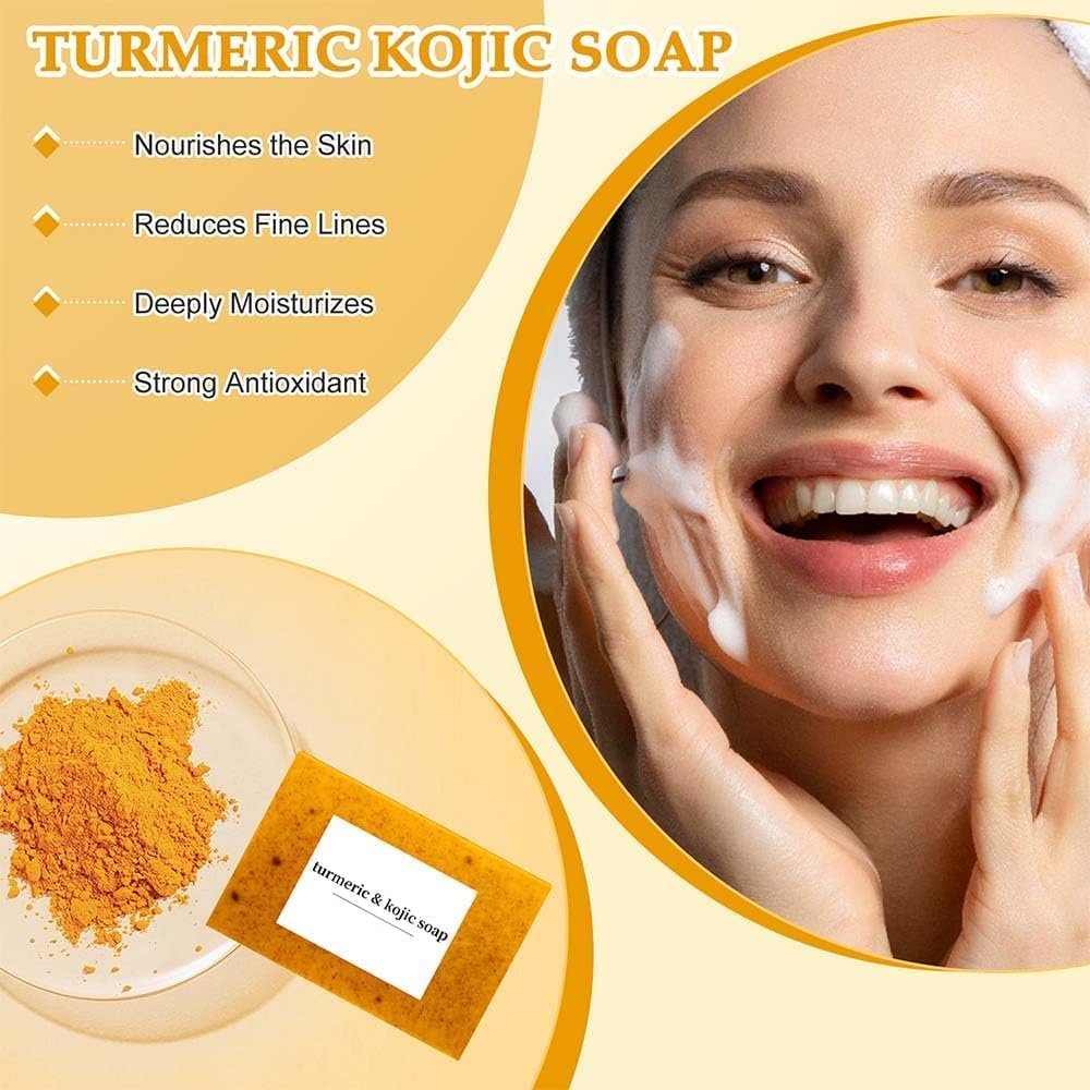 TPTAL Turmeric Wash and Care Two Piece Set – Turmeric Facial Cleanser & Turmeric Soap Bar for Deep Cleansing Face & Body Avelisse