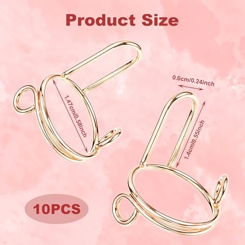 Tyqour 10-Piece Rose Gold Wudu Nail Rings with Attached Nails - Adjustable Metal Fingernail Rings for Women, Reusable Detachable Nail Art Set Avelisse