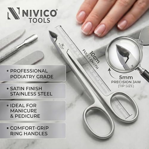 Nivico Tools Premium Cuticle Nipper – Professional Surgical Stainless Steel Cuticle Trimmer & Hangnail Clipper with Ring Handle for Manicure & Pedicure - görsel 6