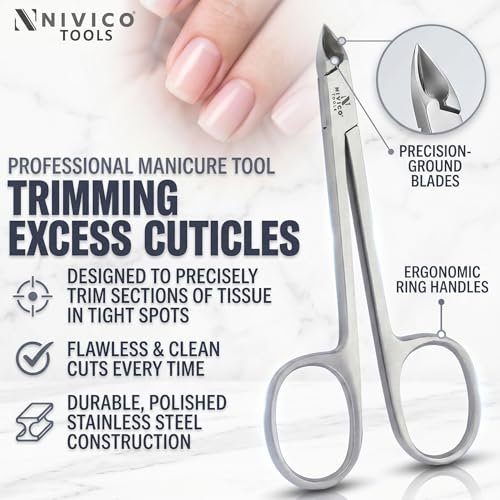 Nivico Tools Premium Cuticle Nipper – Professional Surgical Stainless Steel Cuticle Trimmer & Hangnail Clipper with Ring Handle for Manicure & Pedicure - görsel 4