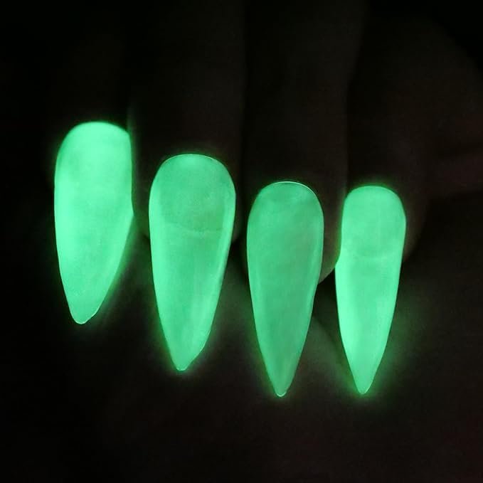 Oumisaya Glow in the Dark Clear Gel Polish 10ML - Semi-Clear Jelly Gel Polish Glow Green Color for Nail Art Design - görsel 5