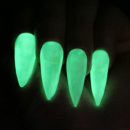 Oumisaya Glow in the Dark Clear Gel Polish 10ML - Semi-Clear Jelly Gel Polish Glow Green Color for Nail Art Design
