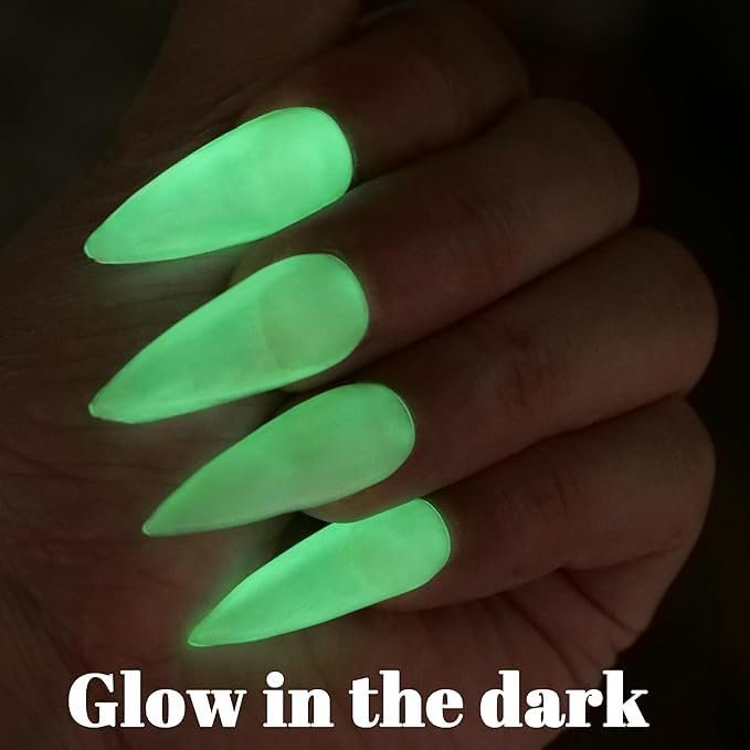 Oumisaya Glow in the Dark Clear Gel Polish 10ML - Semi-Clear Jelly Gel Polish Glow Green Color for Nail Art Design - görsel 4