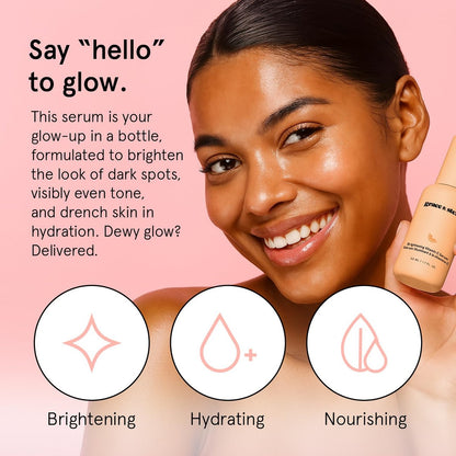 grace & stella Vitamin C Serum for Face - Brightening Serum with Hyaluronic Acid, 50ml / 1.7 fl oz, Vegan Skincare
