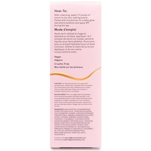 grace & stella Vitamin C Serum for Face - Brightening Serum with Hyaluronic Acid, 50ml / 1.7 fl oz, Vegan Skincare - görsel 18