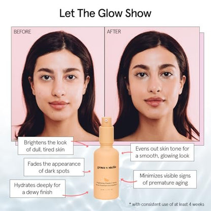 grace & stella Vitamin C Serum for Face - Brightening Serum with Hyaluronic Acid, 50ml / 1.7 fl oz, Vegan Skincare