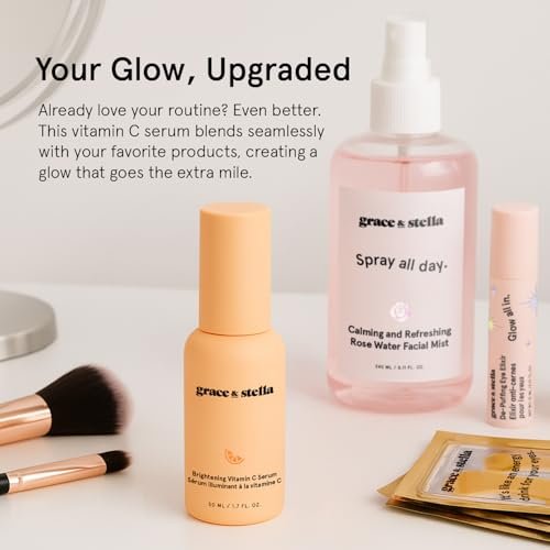 grace & stella Vitamin C Serum for Face - Brightening Serum with Hyaluronic Acid, 50ml / 1.7 fl oz, Vegan Skincare - görsel 12